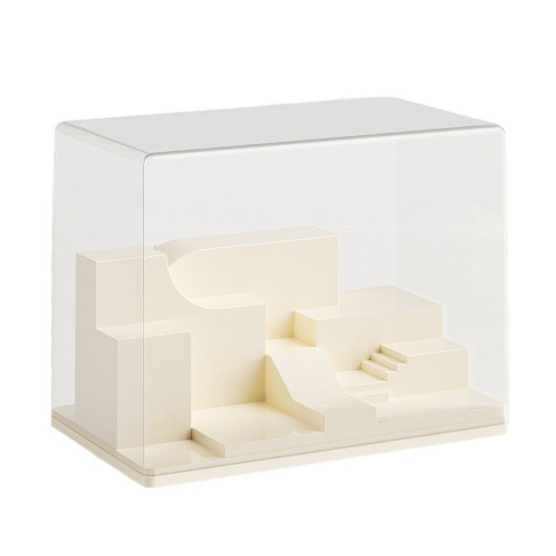 Blind Box Storage Box, French-Style Landscape Figurine Model Display Cabinet, Desktop High-Value Trendy Toy Ornament, Creative Dust-Proof Box