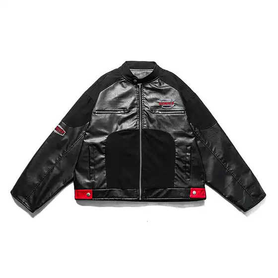 American Retro Pu Leather Motorcycle Jacket for Men, New Design for Spring, Autumn, and Winter, Niche Style, Loose Casual Short Jacket