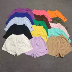 25 New Summer Style Solid Color Rl Pony Embroidery 15 Colors Lazy Old Money Style Linen Casual Versatile Five-Point Shorts for Women