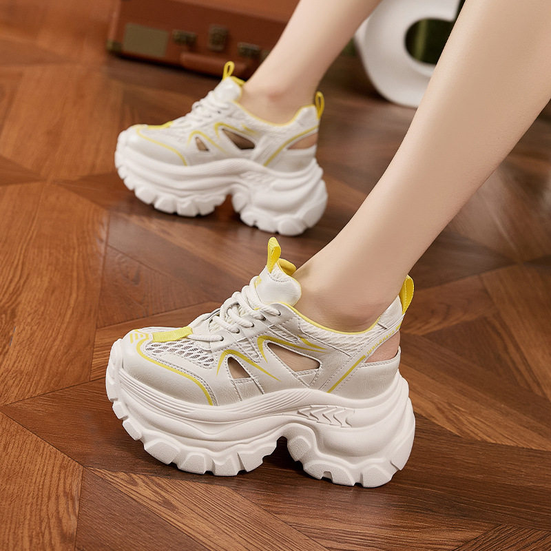 Sandal cao gót nữ hở mũi đế xuồng 8 cm, form mũi tròn, quai trước khoá kéo — Trắng, Xám