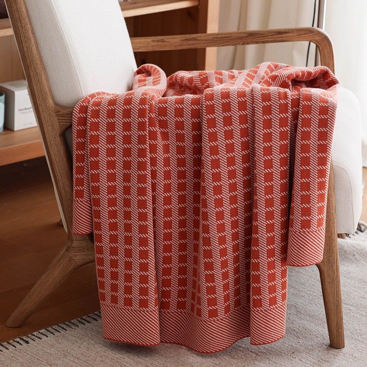 Nordic Modern Style Knitted Summer Air Conditioning Blanket Blanket Sofa Decorative Casual Blanket in stock Pure Cotton Blanket Cross-border