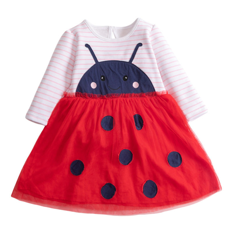 Kids' Winter Long-Sleeve Fleece-Lined Dress, Girls' Casual Dress
