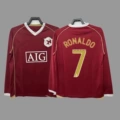 2006-07 Man L Home Long Sleeve + Print No.7 UCL Edition