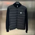 Stand collar chest logo knitted black