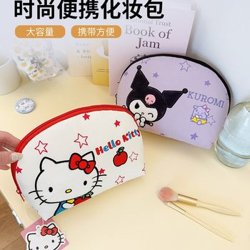Sanrio Cosmetic Bag Large Capacity Portable Travel Cosmetic Bag Compartment Large Opening Toiletry Bag Sanrio Storage Bag