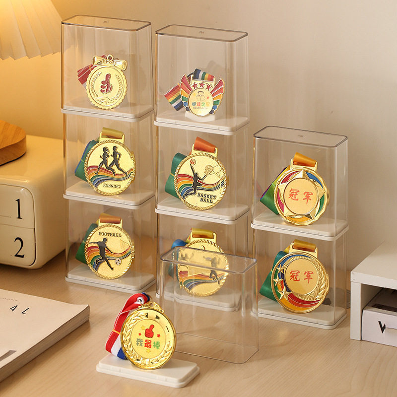 Medal Display Box Marathon Medal keep Honor Award Badge Commemorative Display Stand Swing Table Storage Box