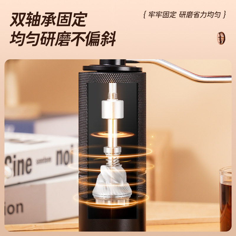 CNC Hand Coffee Grinder Manual Grinder All Aluminum Housing 420 Stainless Steel Grinding Core Tapered Cutter Cross Border