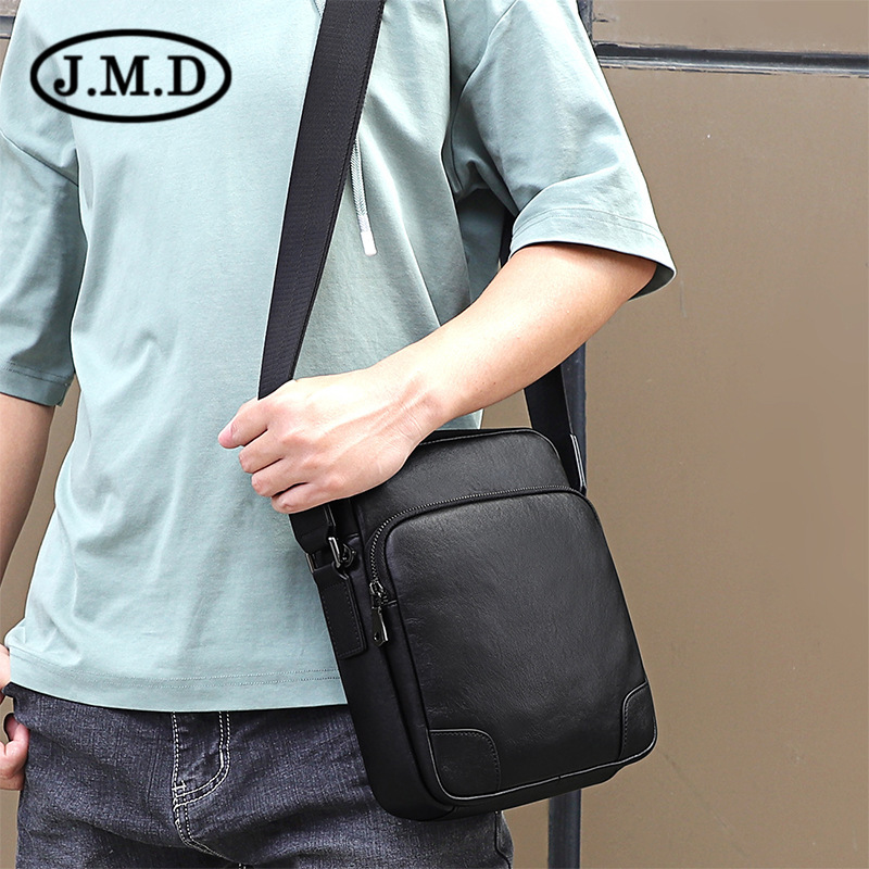 Túi đeo chéo nam da bò thật cao cấp dáng messenger đựng laptop 9 inch — Màu vàng nâu