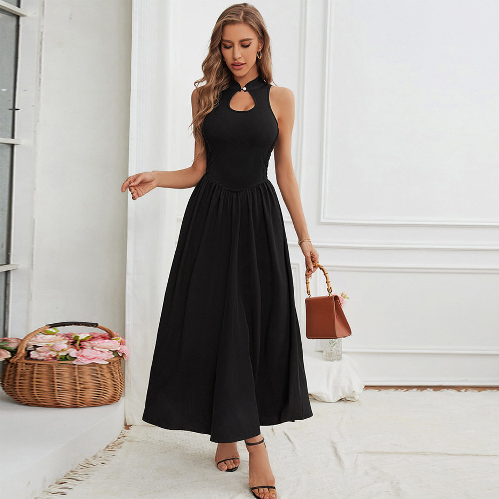 Summer Womens Dress Sexy Sleeveless High Neck Chinese Style Elegant Design Perfect for Parties and Events