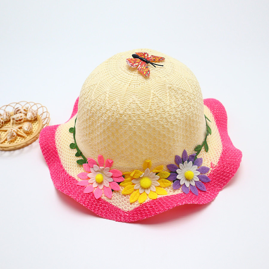 蝶の三つの花-ローズレッド