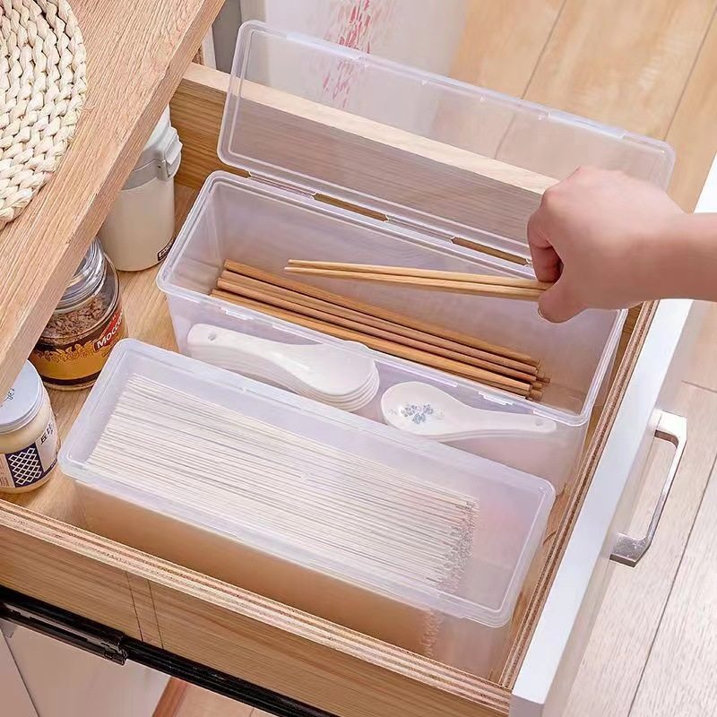 Noodle storage box long noodle preservation box kitchen grains storage box refrigerator crisper food transparent box