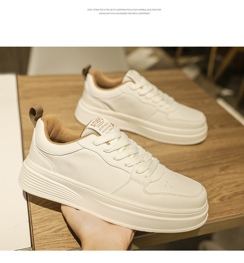 White Men's Shoes Spring New Breathable Low-top Thick-soled Trendy All-match Sneakers Men's Height-increasing Casual Fashion Trendy Shoes 11 O1CN01A4yGbJ1cA4ZMizXye !!2215596333559 0 cib
