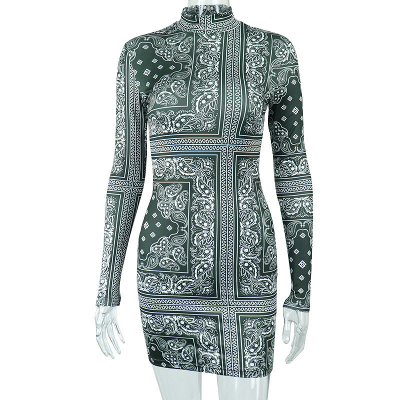 Floral Print A Line Dress Sweet Style Black Color Mid Waist Perfect for Summer Commuting Wholesale Available
