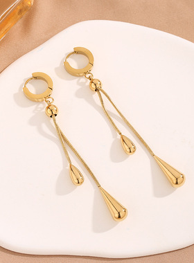 轻奢流苏耳饰炫小虫钛钢蛇骨链