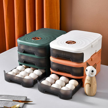 Refrigerator egg storage box drawer-type automatic rolling food grade household kitchen preservation storage and finishing artifact