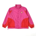 Round fabric label jacket (rose red)