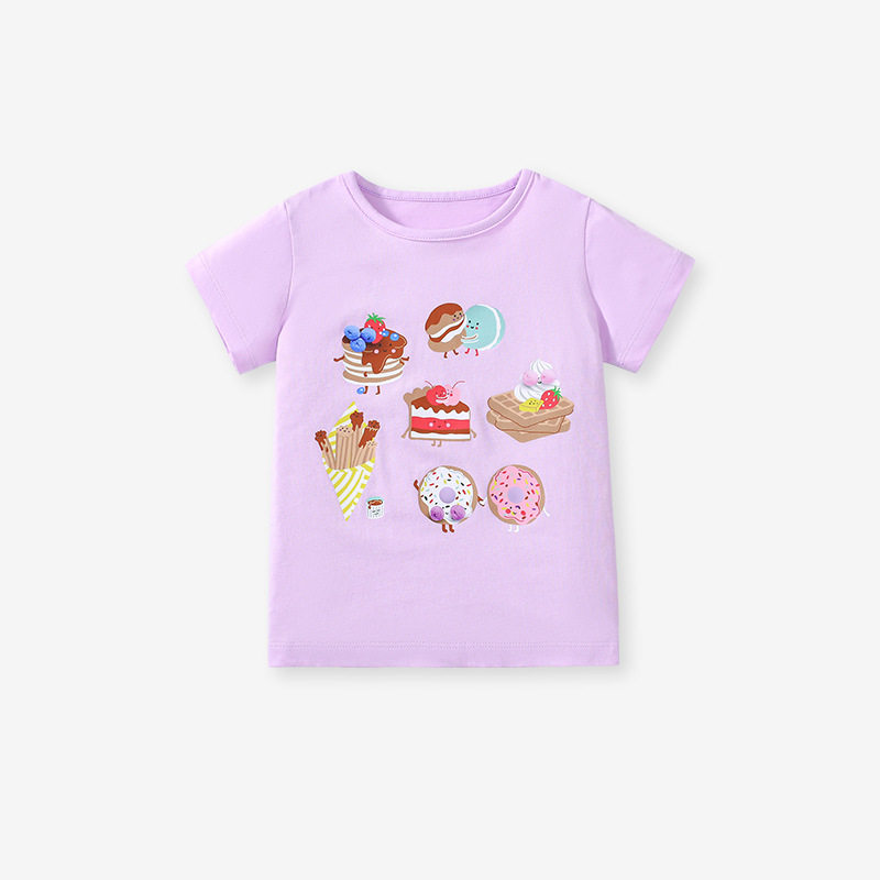 New Cartoon Kids' Top, Summer Girls' Short-sleeve T-shirt, Toddler Cotton T-shirt