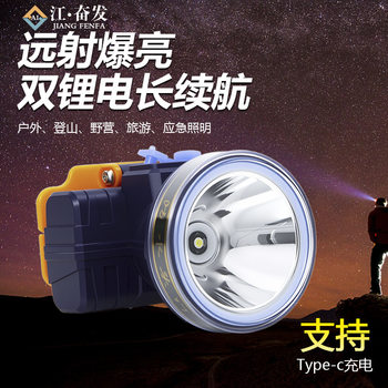 Rechargeable High-Power Lithium Battery Small Headlight Led Fishing Light Outdoor Mini Head-Mounted Flashlight Miner's Lamp
