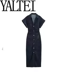 ZAR spring new women's European and American style French fashion design Denim dress 2284576