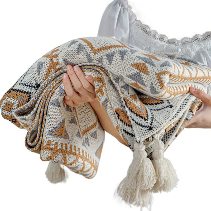 Navajo Sun Blanket Thickened Knitted Bohemian Office Nap Air Conditioning Blanket Sofa Blanket Baby Blanket