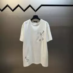 Original LVM Brand Ceiling Edition 2026 SS Spring/Summer New Contrast-Stitch Floral-Print Crew Neck Short-Sleeve Unisex T-Shirt