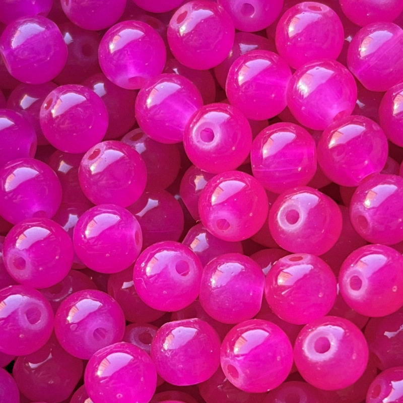 玻璃仿玉圆珠纯色散珠手工diy玉髓手链项链散珠子琉璃珠饰品配件