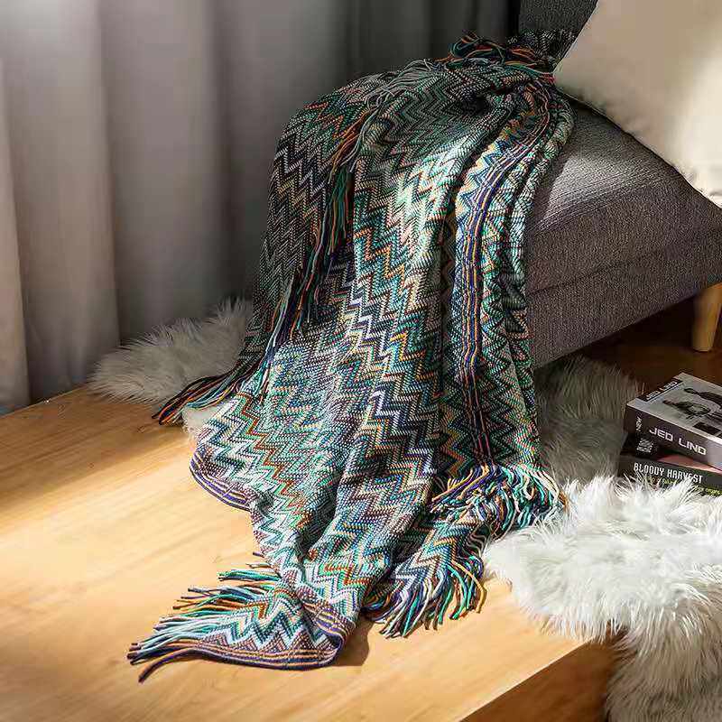 Bohemian Blanket Office Nap Blanket Bed End Blanket Simple Thickened Blanket Sofa Blanket