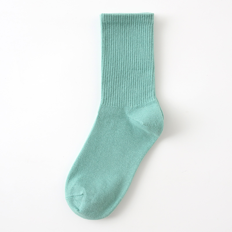 女士秋冬纯色袜糖果色中筒袜ins风彩色堆堆袜棉质街头运动袜