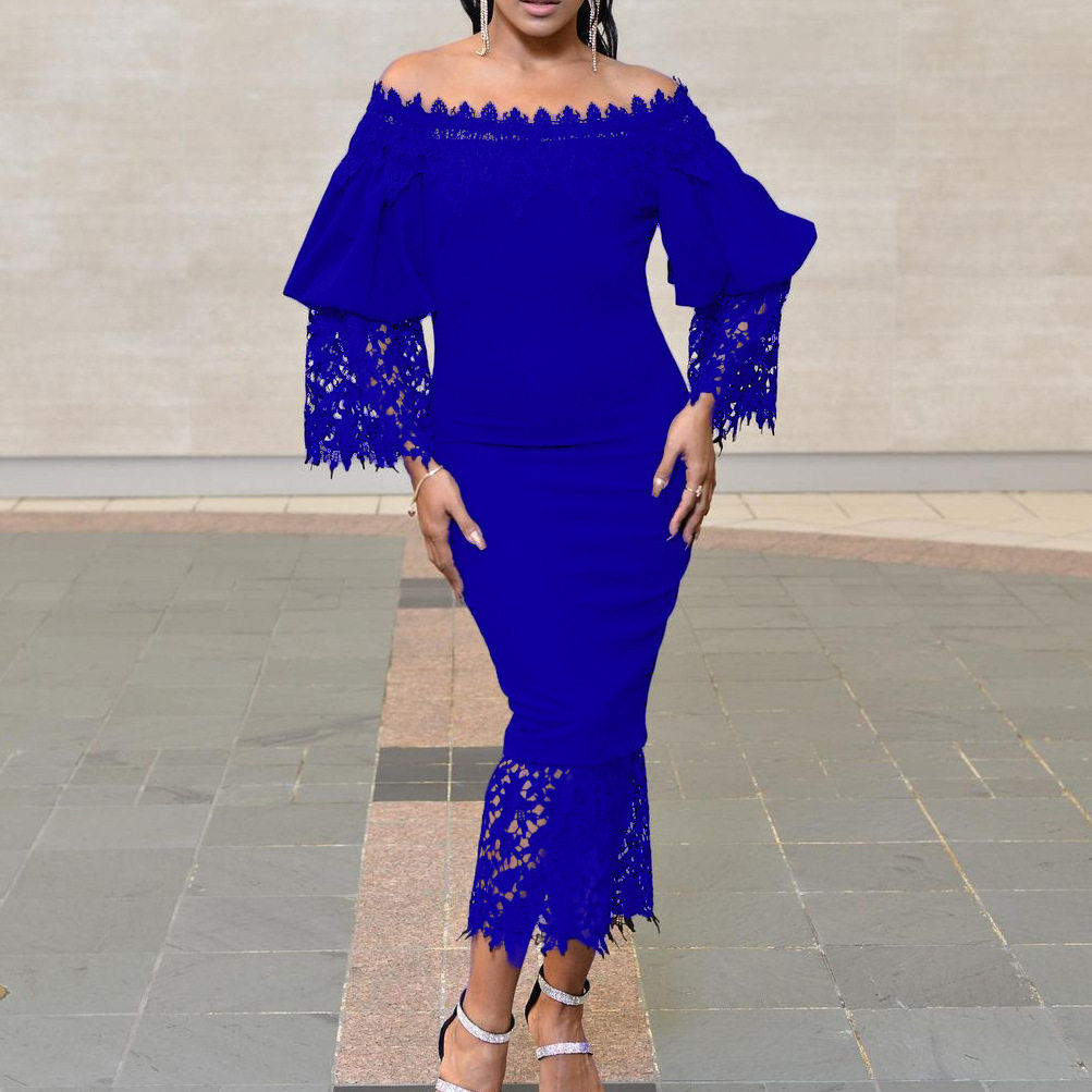 Lace Trimmed Off Shoulder Bodycon Dress Elegant Design Perfect Fit Spring Summer Style Ideal for Parties and Events