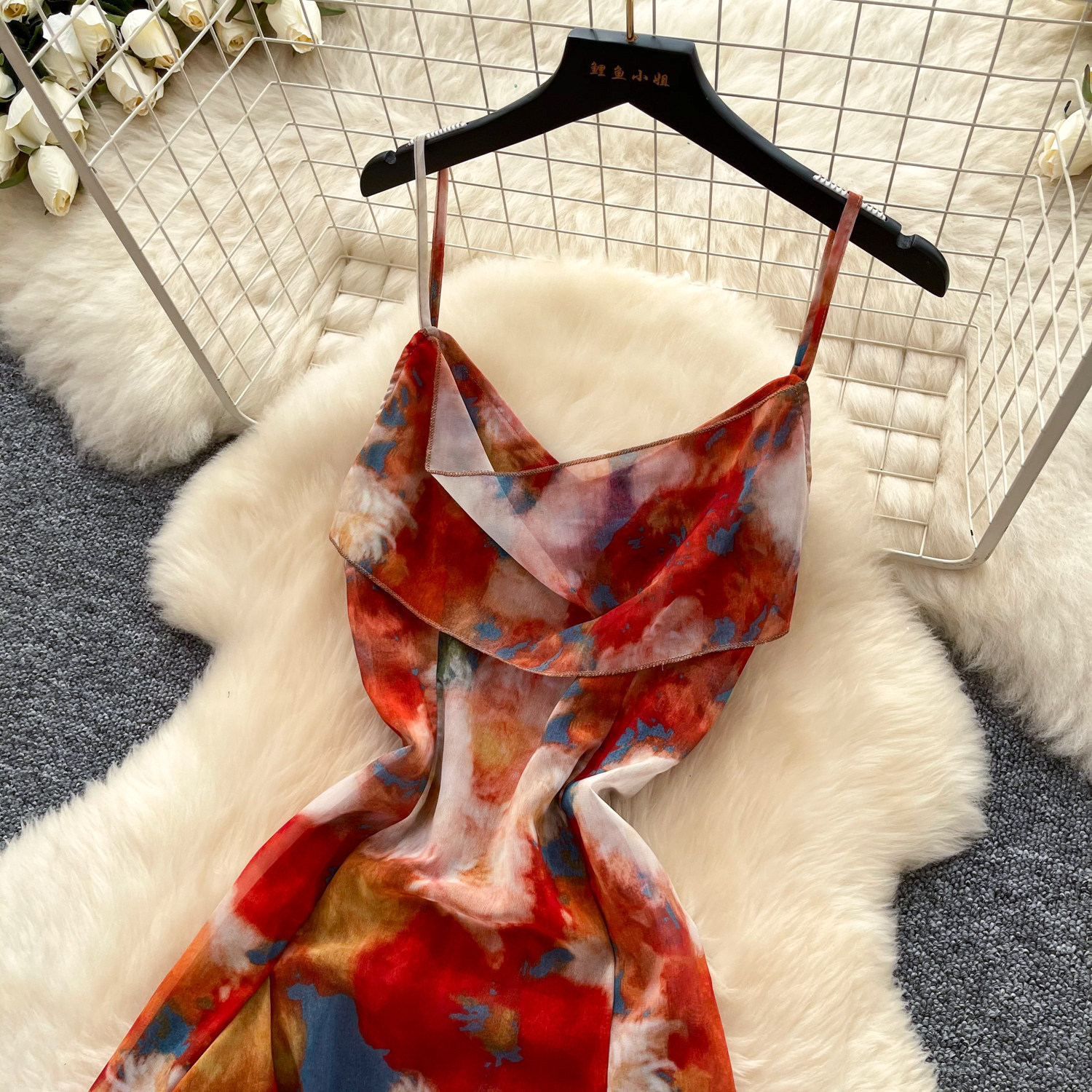 Summer Floral Print Chiffon Maxi Dress High Waist A Line Sleeveless Elegant Style Perfect for Vacation and Casual