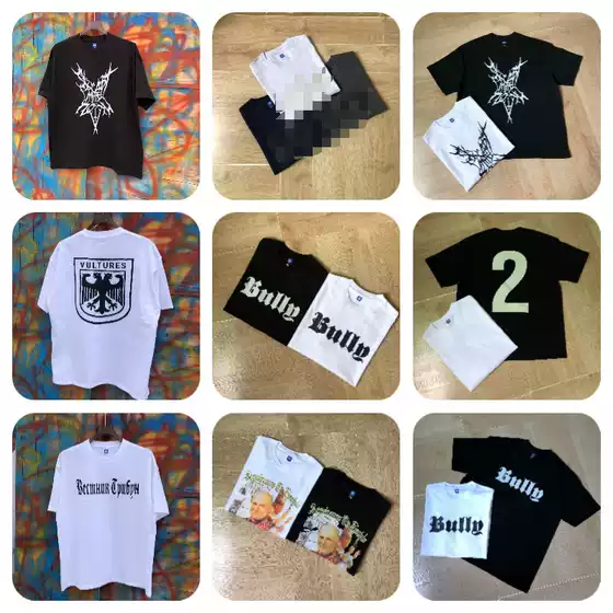 Kanye Kanye American Street Style Vulture Letter Logo Print Short-Sleeve European and American Trendy Brand Unisex Long-Sleeve T-Shirt