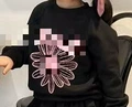 Black pink floral sweatshirt
