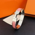 Size 19 wide version 12mm silver + pink bracelet with logo h