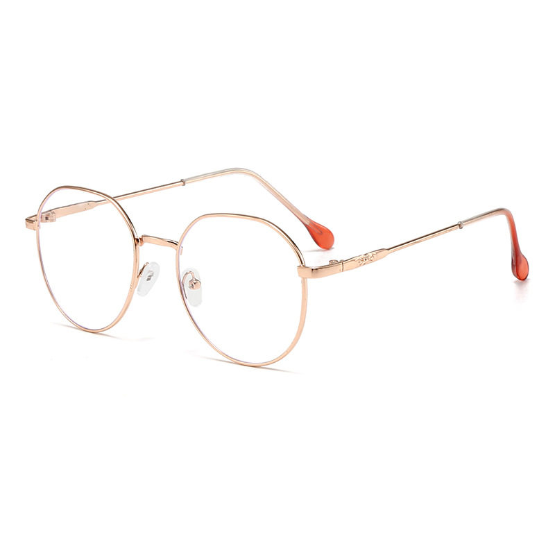 New Artifact Plain Style Near-sight Glasses Frame Cross-border Metal Flat Glasses Retro Color-changing Anti-blue Glasses