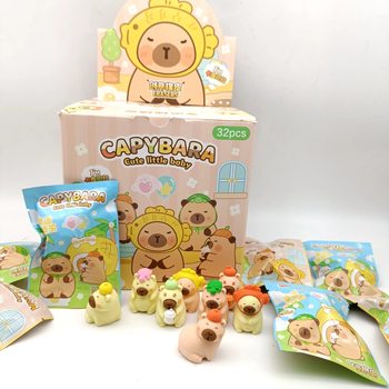 Creative Capibala Blind Bag Eraser Student Capybara Shape Surprise Blind Box Rubber Kindergarten Graduation Gift