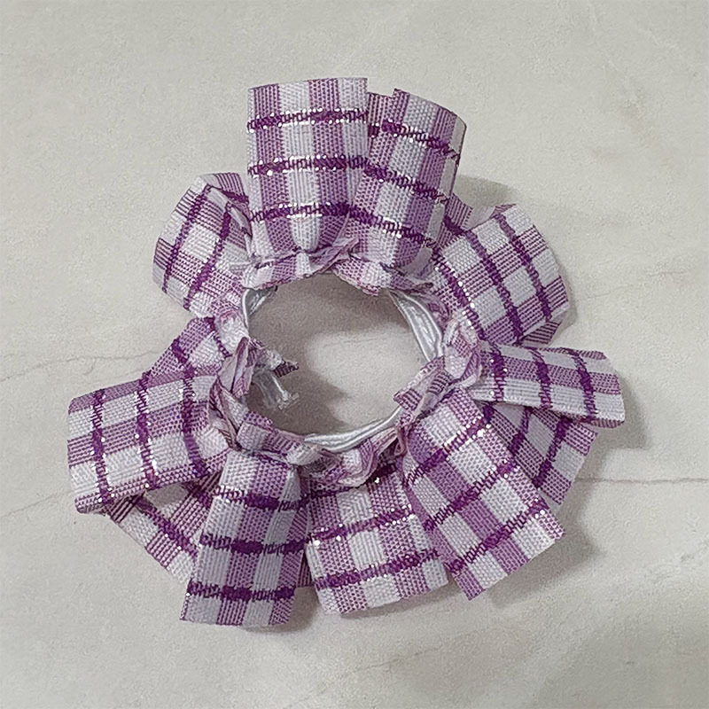 可爱迷你帆布包毛绒玩偶格子包西高地公仔扭棒小狗配饰格子裙娃衣