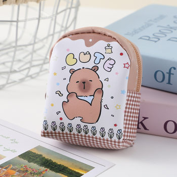 New Cute Capibala Coin Purse Ins Style Mini School Bag Student Portable Cosmetics Bag Headphone Bag