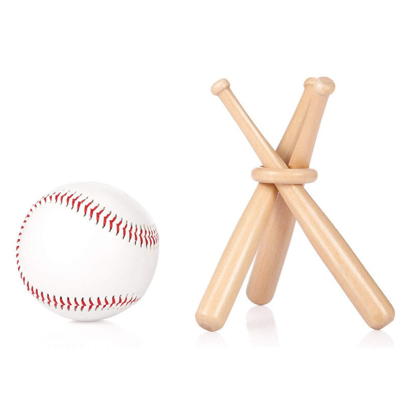 Cross-Border Spot Amazon Hot-Selling Mini Wooden Round Solid Wood Stick Plus Wooden Ring Can Be Used as a Logo Baseball Bat