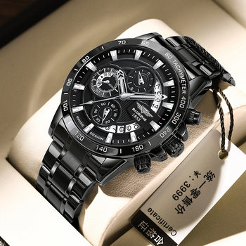 Men's Watch Mechanical Skeleton Fully Automatic Mechanical Watch Men's Waterproof Luminous Cross-Border Quartz Watch Wholesale Large Dial