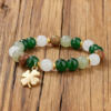 Cross-Border New Product European and American Retro Style Four-Leaf Clover Single Beaded Bracelet Handmade Beaded 8mm Natural Stone Bracelet for Women