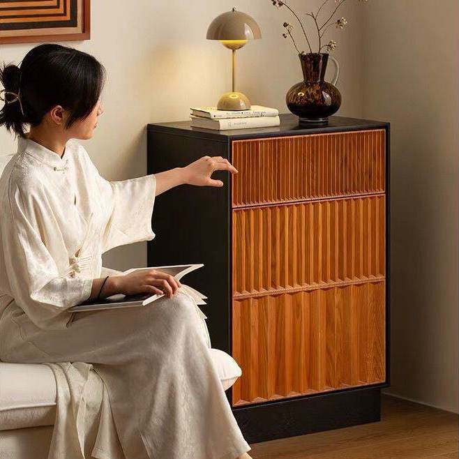 Medieval Style Cupboard Bedroom Bedside Table Storage Cabinet Solid Wood Multi-Layer Wall Cabinet Sofa Side Cabinet Small Cabinet