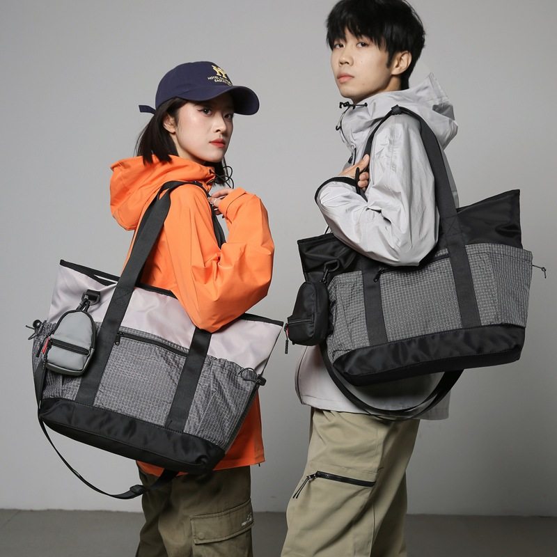 Men's Shoulder Bag Large Capacity Student Portable Tote Bag Men's Casual Tooling Crossbody Bag Class Backpack Messenger Bag