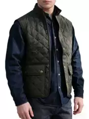 European and American Cross-Border Amazon Autumn and Winter New Men's Quilted Sleeveless Vest with Zipper and Pockets