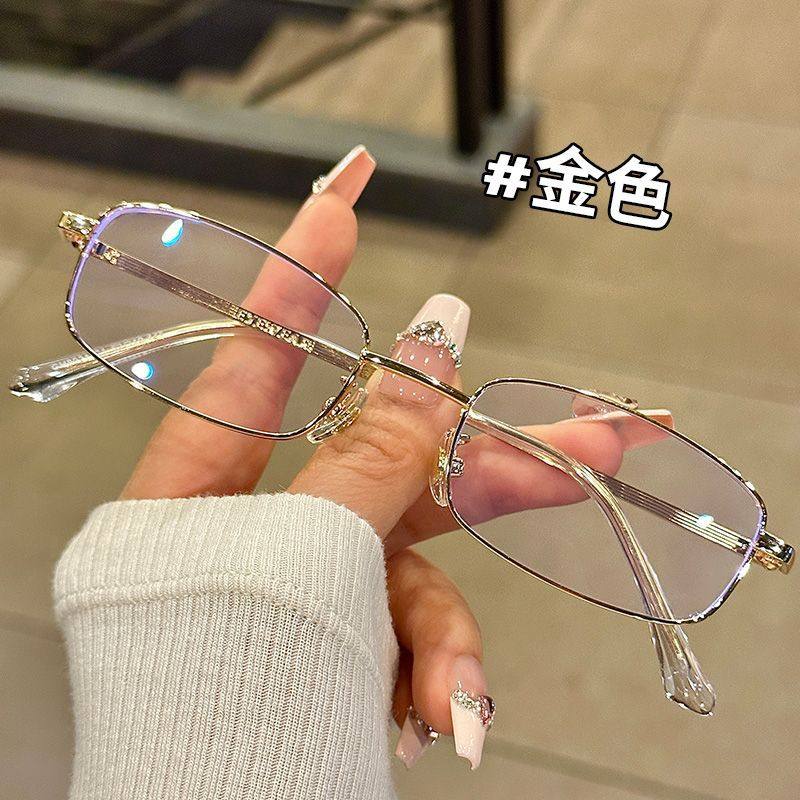 Flat light with anti-blue light degree gold wire small frame ultra-light eye plain eye frame frame male frame female myopia can match