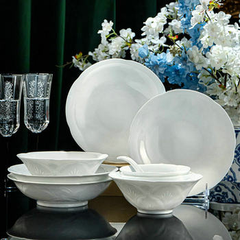 Jingdezhen New Chinese Style High-Temperature White Porcelain Tableware Set 2026 New Model Housewarming Gift Household Bowl Rich in Jade and Abundance