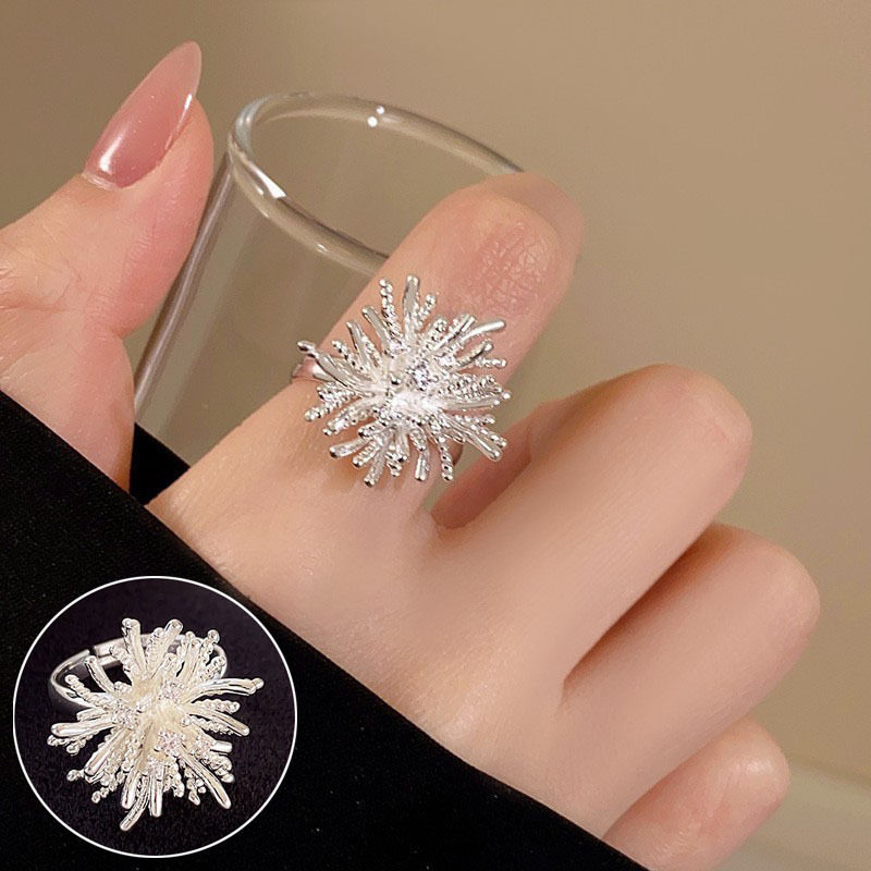 简约几何线条螺旋戒指女时尚设计感冷淡风开口指环旋涡环形食指戒