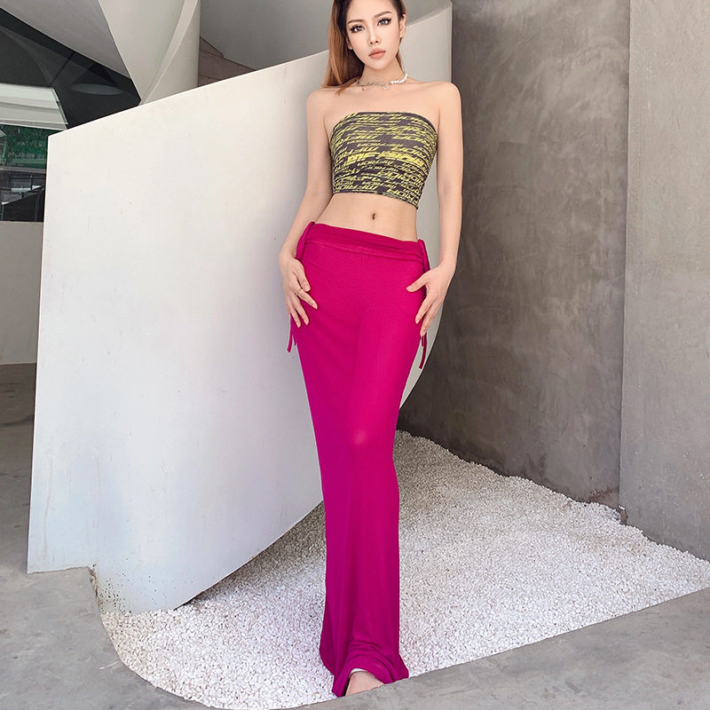 Sheer Mesh Bodycon Skirt High Elasticity Draped Design Pleated Detail Fashionable Evening Wear Wholesale Available