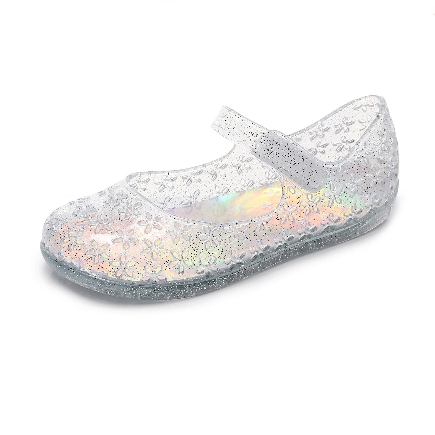 Cross-border new girls' jelly sandals colorful closed toe simple Princess beach shoes baby PVC sandals wholesale