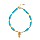Бирюзовый браслет Longfeng Turquoise из натуральной бирюзы, посеребренный золотом 18 карат, Бирюзовый браслет с перьями прямого кроя, сделай сам mini 4