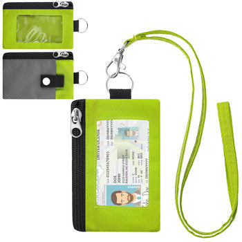 Cross-border Hot Fashion Color Matching Lanyard Coin Purse Functional Card Case Key Chain Ultra-thin Mini Wallet Compact Card Holder